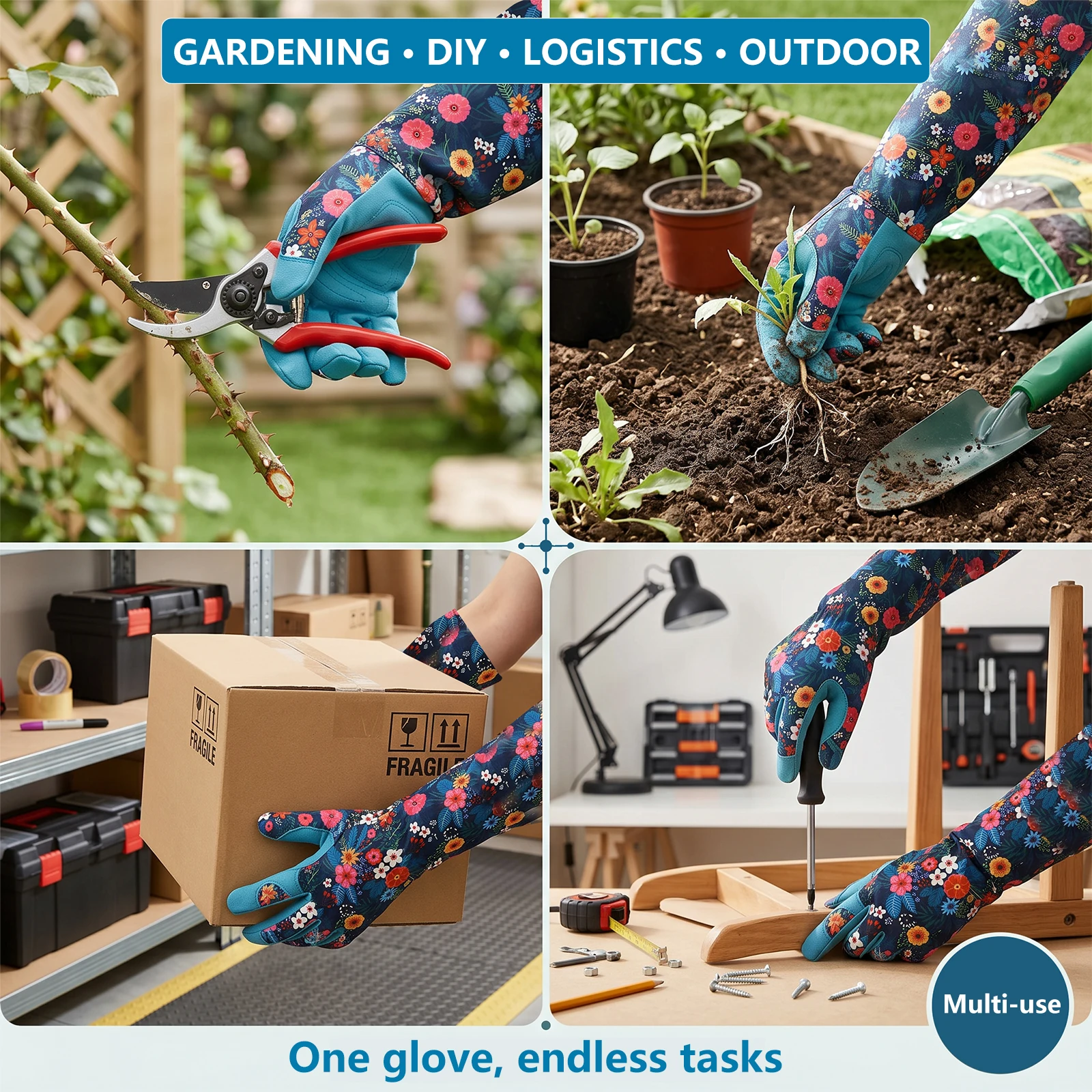 Enhanced Breathable Long Sleeve Gardening and Maintenance Gloves