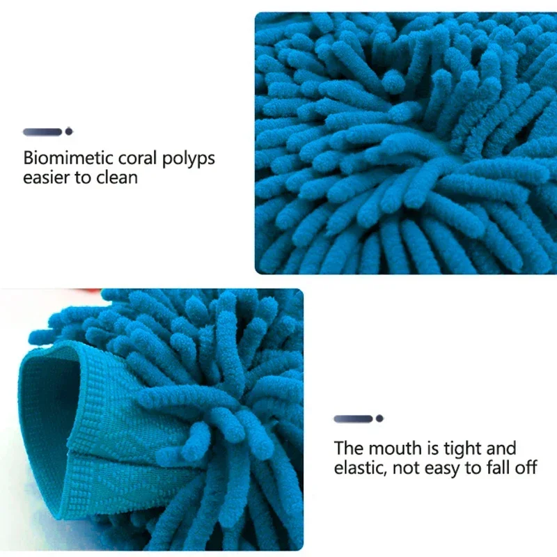 Chenille Car Wash Mittens: Double-sided Coral Polyps Gloves for Auto Cleaning and Beauty Care Accesorios Para Veh&iacute;culos
