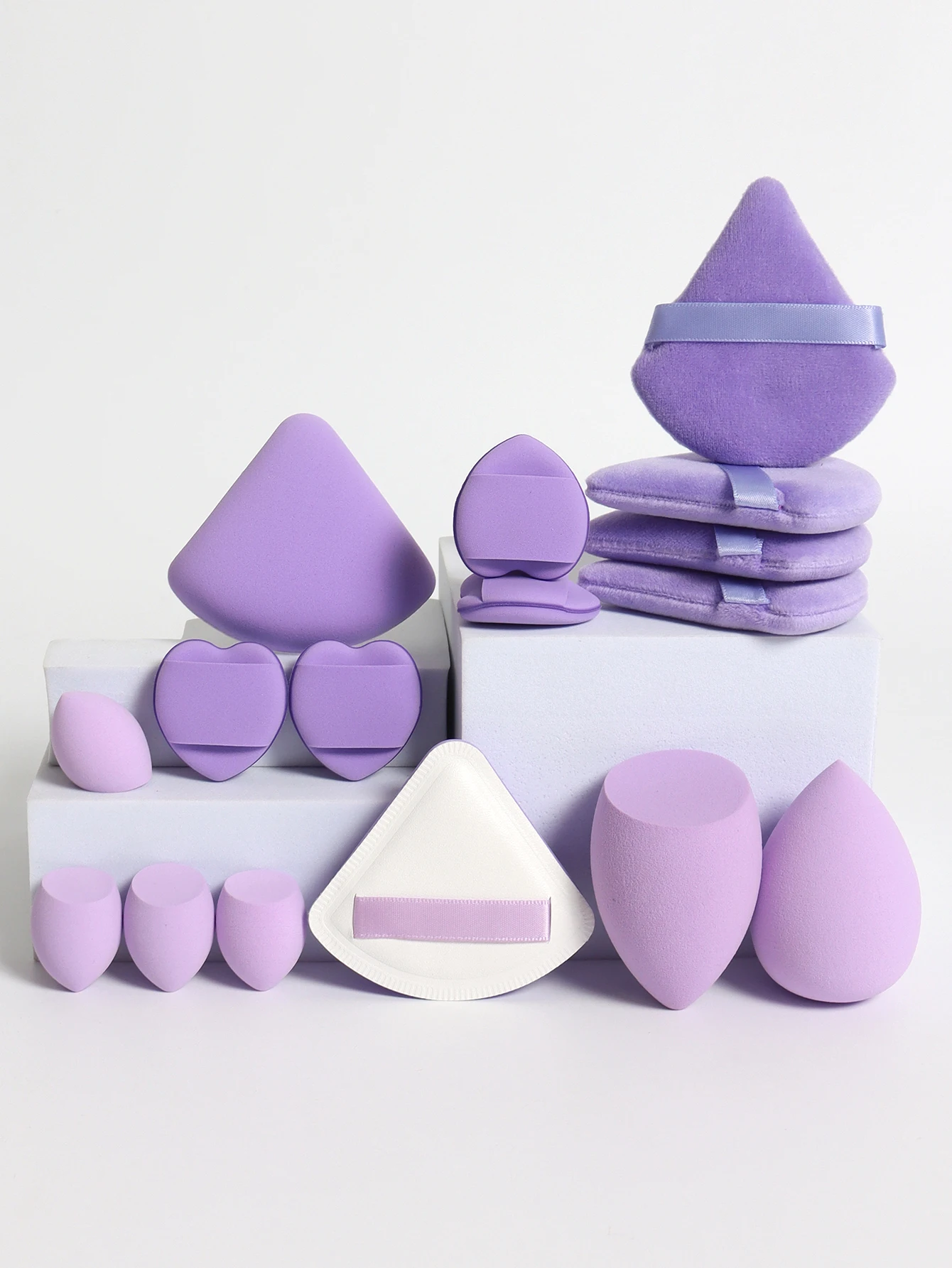 Cat Powder Cotton Candy 16-Piece Set 2 Makeup Eggs & 4 Mini Makeup Eggs & 2 Cotton Candy Powder Puff & 4 Powder Puff & 4 Mini C 2