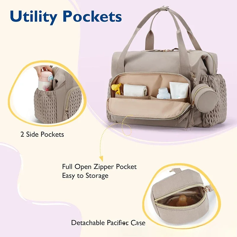 Mommy Diaper Bag Baby Stroller Organizer Backpack Large Capacity Outdoor Travel Maternity Bag with Insulated Pocket Changing Pad 2