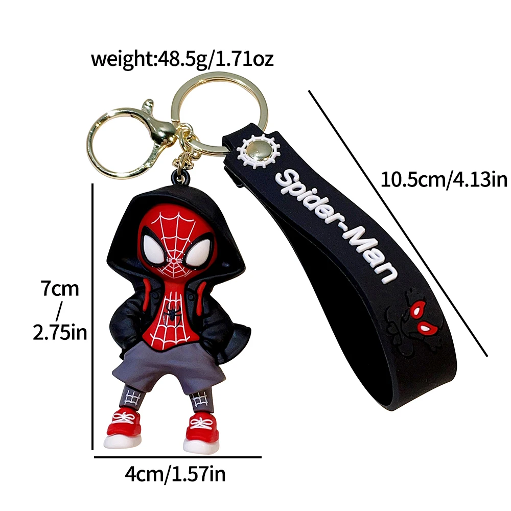 Key chains key rings anime keychain mario keychain game keychain Cute Cartoon Spiderman Silicone Keychains Marvel Superhero Pendant Keyrings Jewelry Disney Keyholder for Bag Accessories