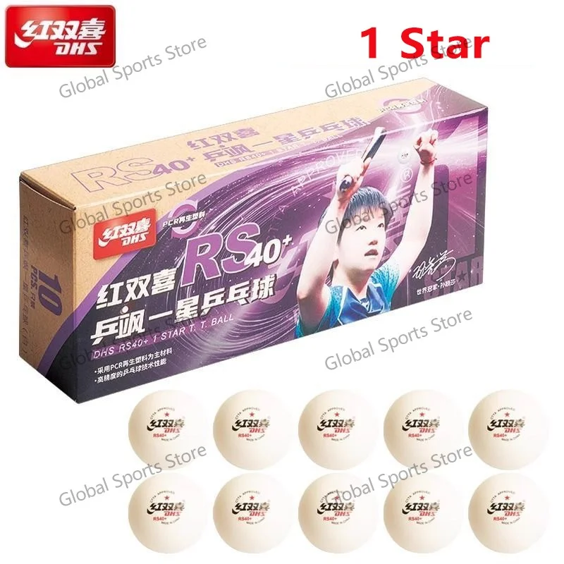 Premium DHS Table Tennis Balls - Enhanced RS40+ New Material - Competition Grade Pingpong Balls (6/10 Pack)