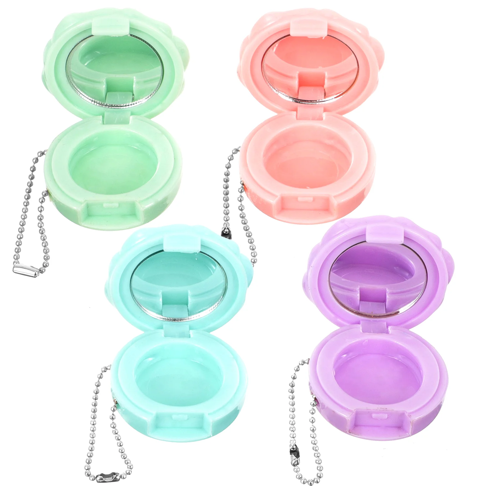 

4 Pcs Round Eye Shadow Box Eyelash Storage Case Eyeshadow Lipstick Container Balm Single Empty Cosmetics Jar Cases