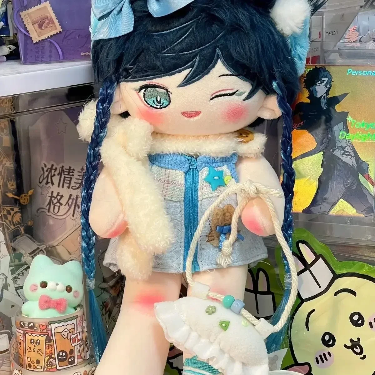

Anime Genshin Impact Venti Attributes Cartoon Kawaii Girl Plush Cotton DollBody Game Plushie Pillow Cosplay 20cm Xmas Gift