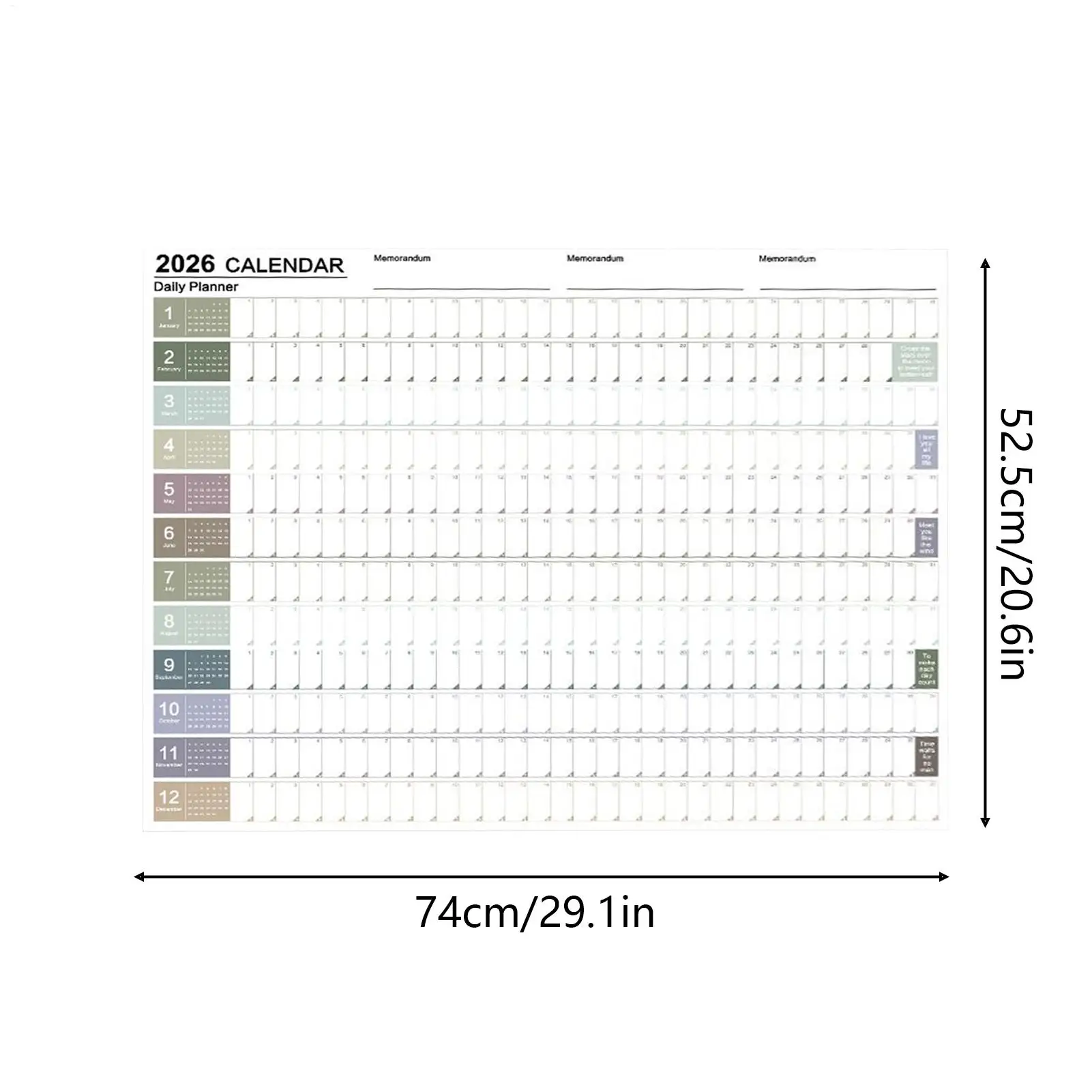 Calendario da Parete 2026, Pianificatore Annuale, Lista delle Cose da Fare, Calendario con Orari, Foglio Pianificatore, Blocco Note, Agenda Organizzatore - immagine 6