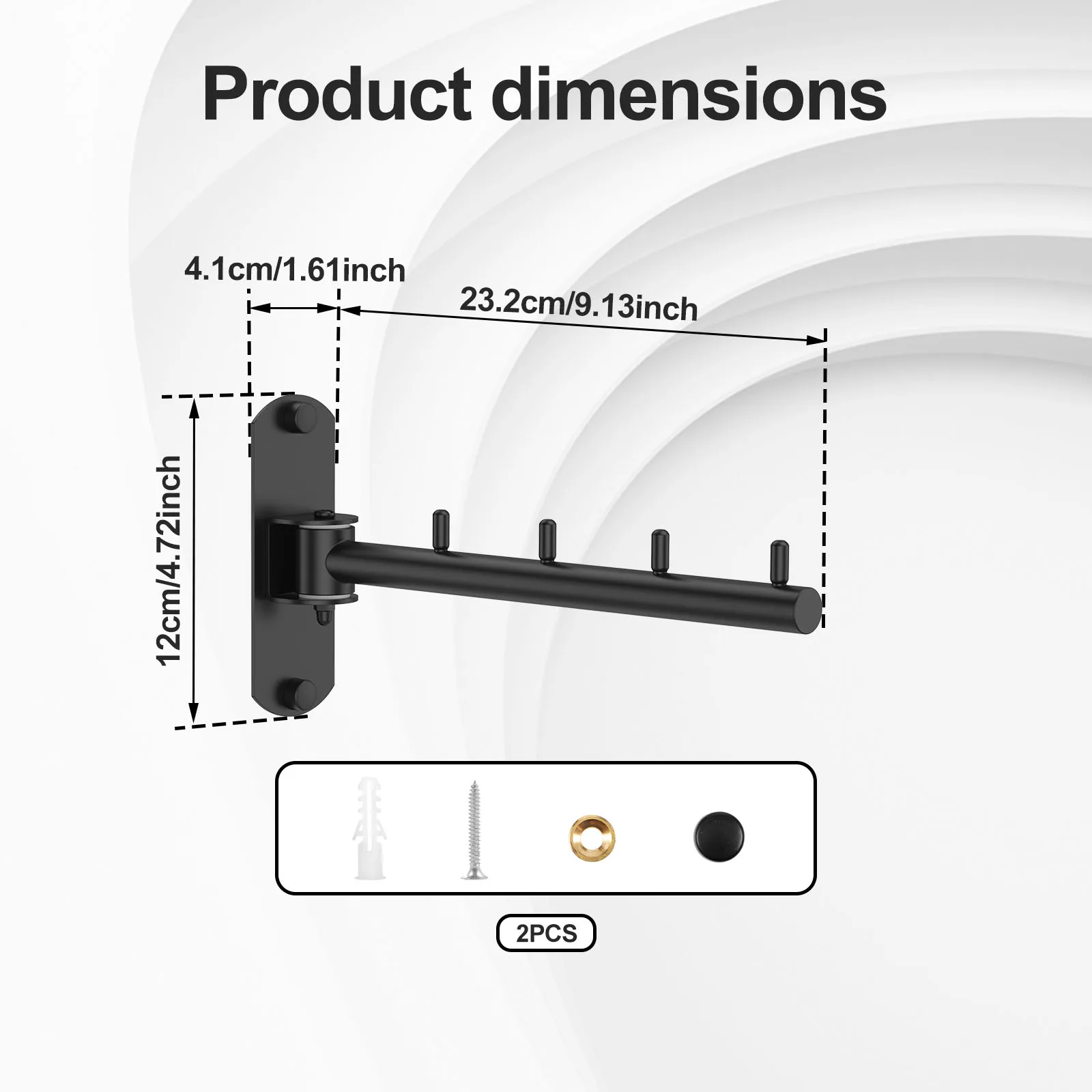 Stainless Steel Rotatable Wall Mounted Clothes Rack