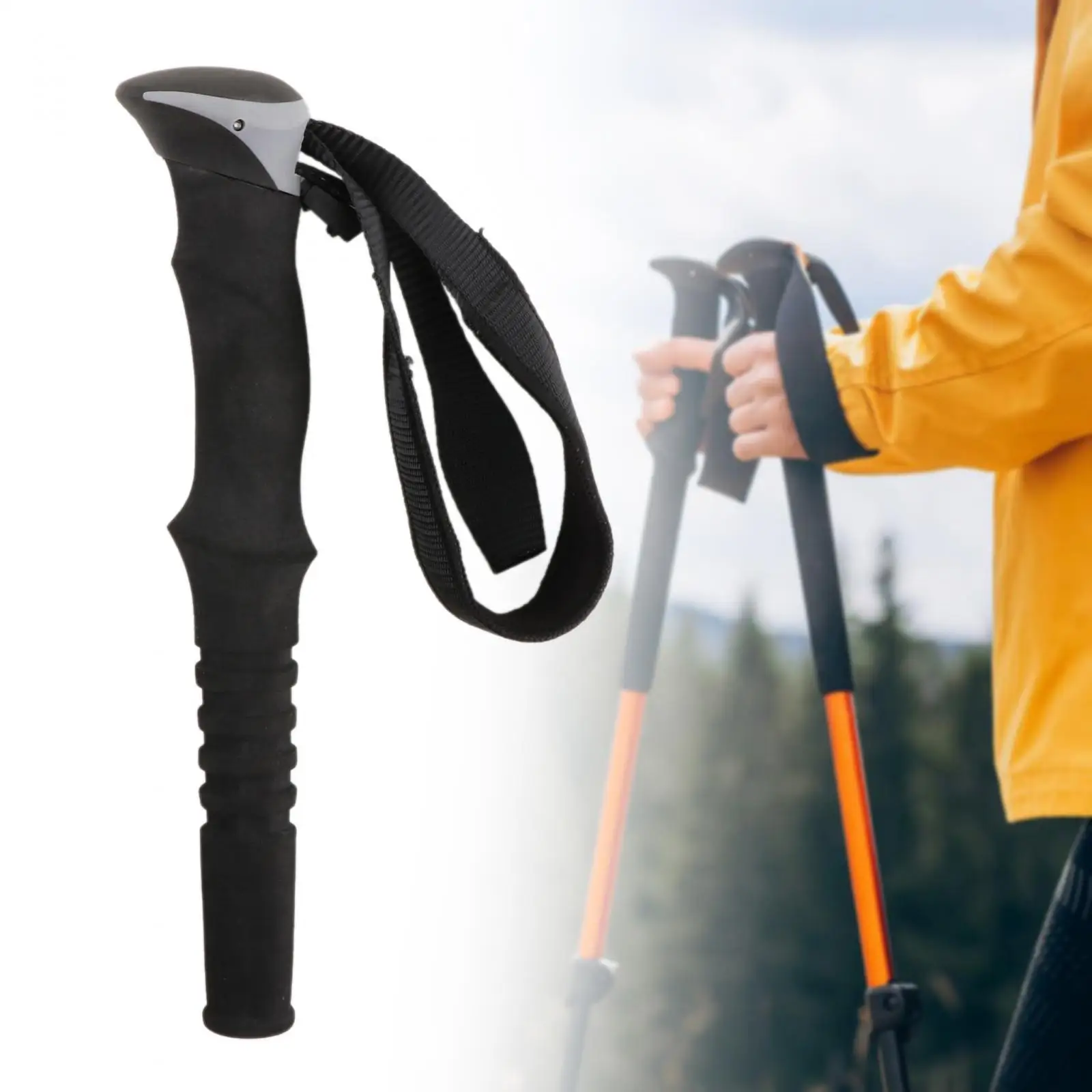 Walking Cane Hand Grip Hiking Pole Handle Grip for Walking Rock Climbing 4