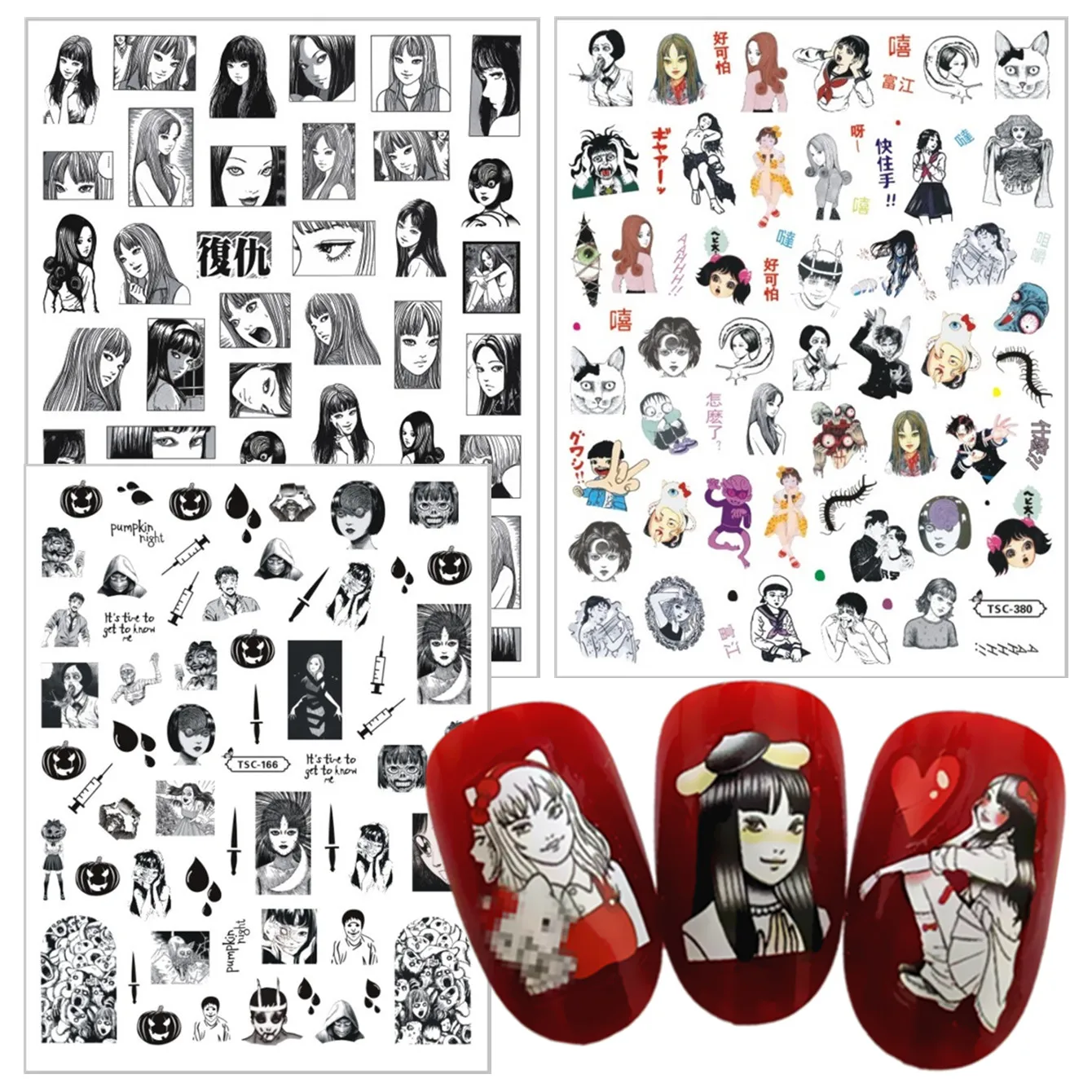 TSC-485 Tomie K and T 3d nail art stickers decal silder template diy nail tool decorations nail stickers nail art tools nail art decoration nail decals