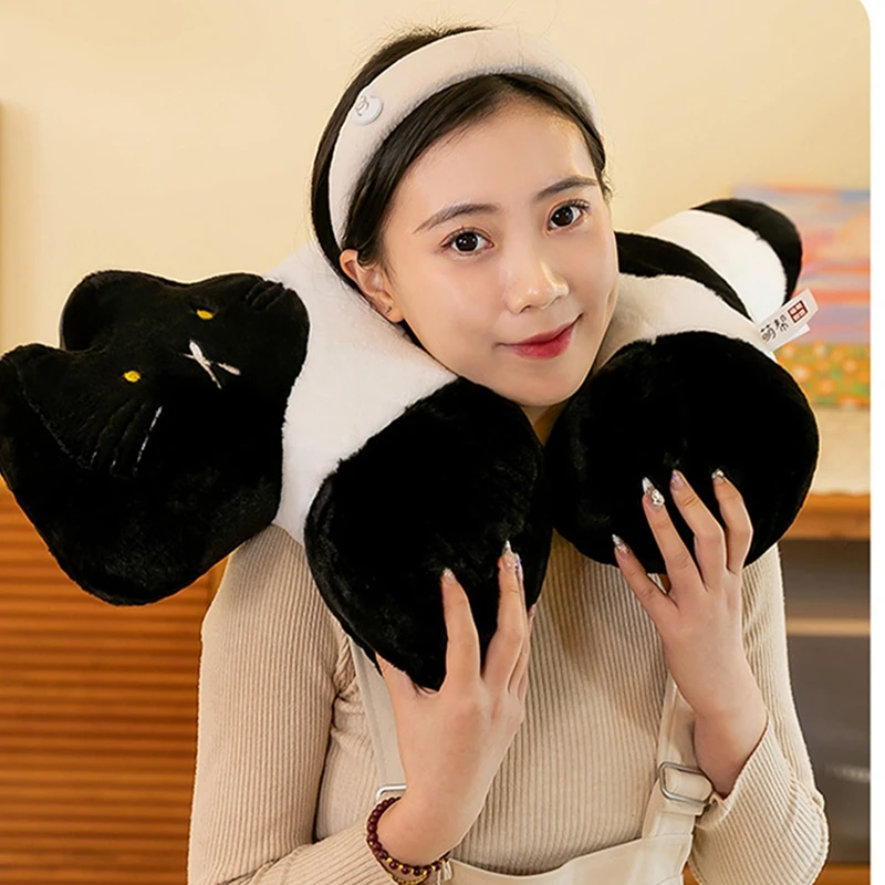 Kawaii Cat Cushion Stuffed Neck Pillows Cute Decorative Cat Cushions Cartoon Sofa Office Neck Rest Cushion Home Decor쿠션 6