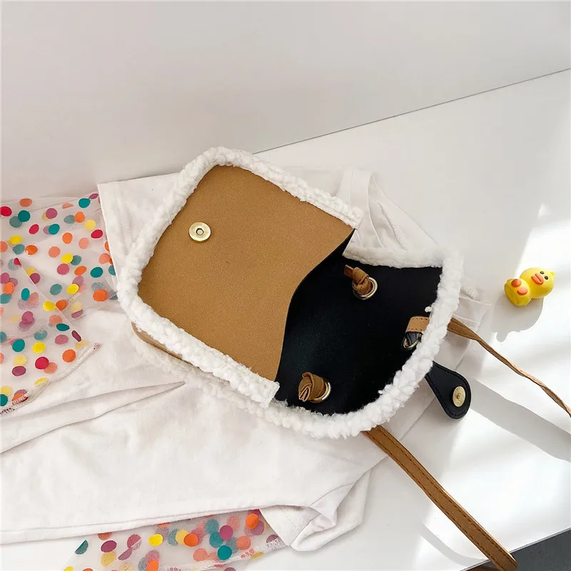 Korean Style Winter Baby Girls Fashion Lamb Crossbody Bag Toddler Stylish  Purse Kids Purses And Handbags Little Girls Coin Purse