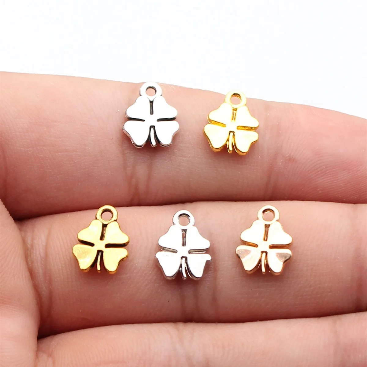 WYSIWYG 20pcs 12x9mm 럭키 클로버 펜던트 클로버 참 펜던트 네 잎 ..