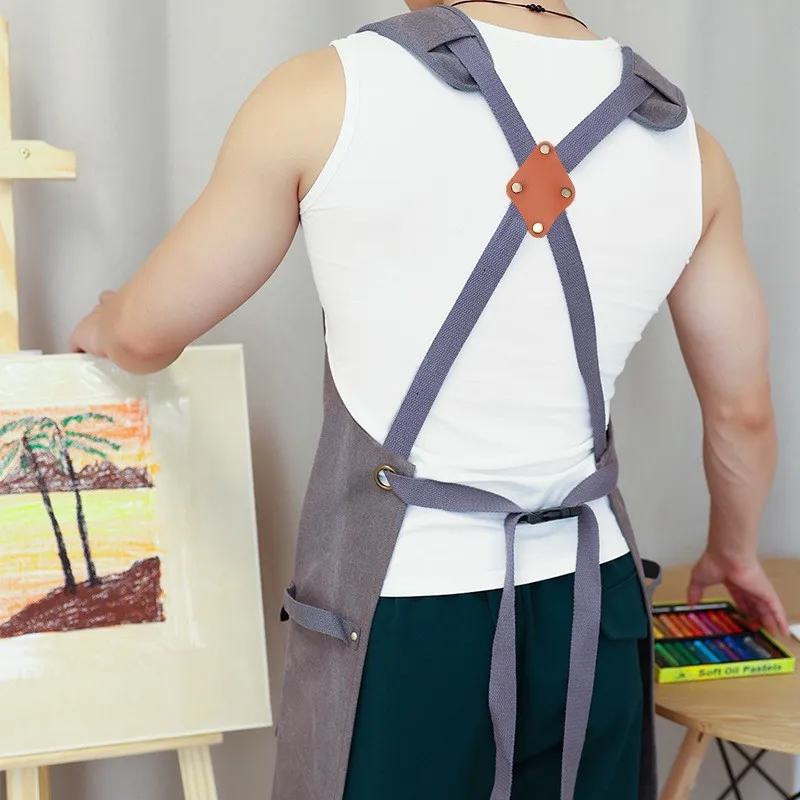 Cotton Canvas Summer Waterproof Apron Restaurant Store Kitchen Home Gardening Commercial Apron Apron