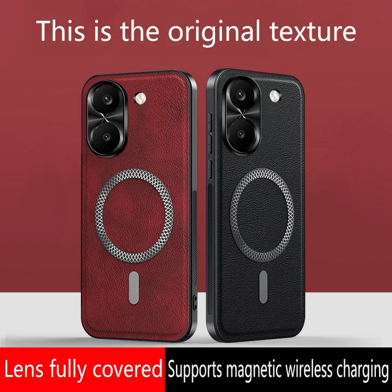 Vintage Leather Magnetic Wireless Charging Case Cover