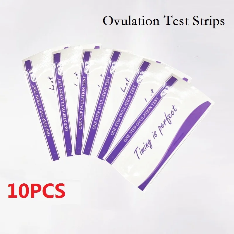 10pcs LH Ovulation Test Strips For Adult Women Home Urine Measuring Testing Kit Rapid Result Over 99% Accuracy One-step Test Pen 2