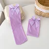 Girls' Bow Socks Spring/Summer Thin Velvet Stacked Socks Summer Mesh Baby Knee Socks 6