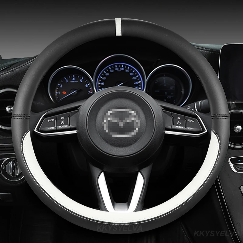 In Pelle Microfibra Copertura Del Volante Dell'Automobile Per Cx-3 Cx-4 Cx-5 Cx-7 Cx-9 Mazda 3 Axela 6 Gh Gj Demio Anti-Slip Fonda Volante