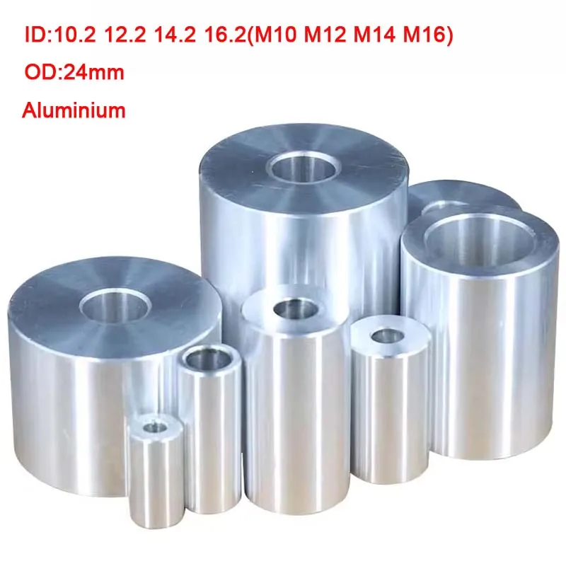 1-2pcs OD 24mm Aluminum Bushing Gasket M10 M12 M14 M16 No Thread Sleeve ...