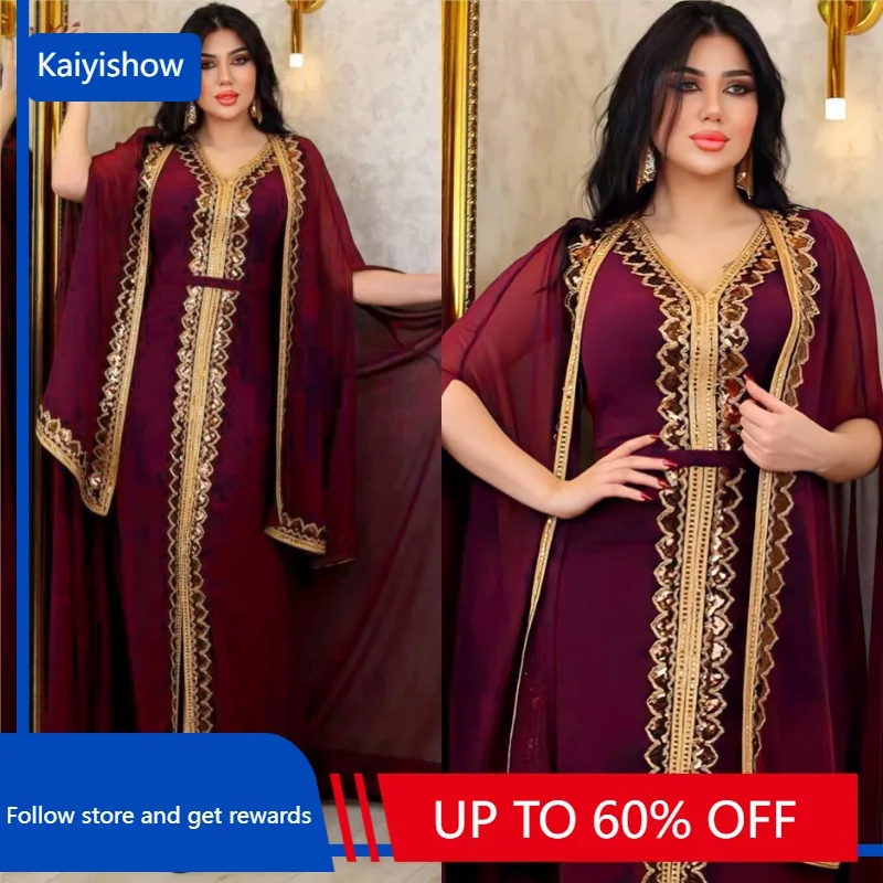 

Abayas For Women Dubai Luxury 2023 Chiffon Boubou Muslim Fashion Dress Caftan Marocain Wedding Party Occasions Djellaba Femme