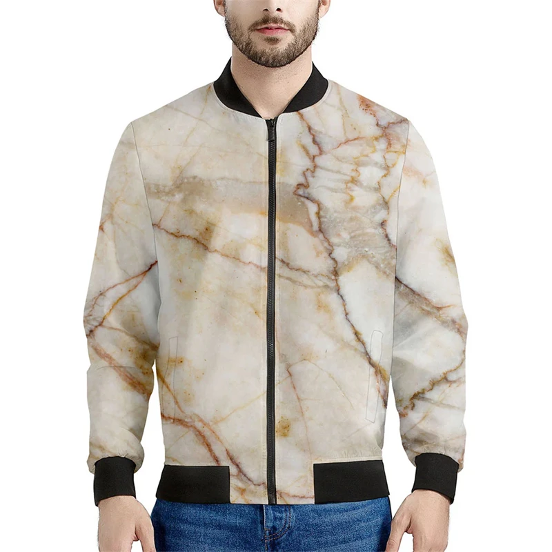 thumbnail image 1 of Chaquetas con estampado de grietas de mármol en 3D simples, moda primavera otoño, chaqueta bomber de manga larga, abrigos deportivos informales de gran tamaño y transpirables, 1 of 5