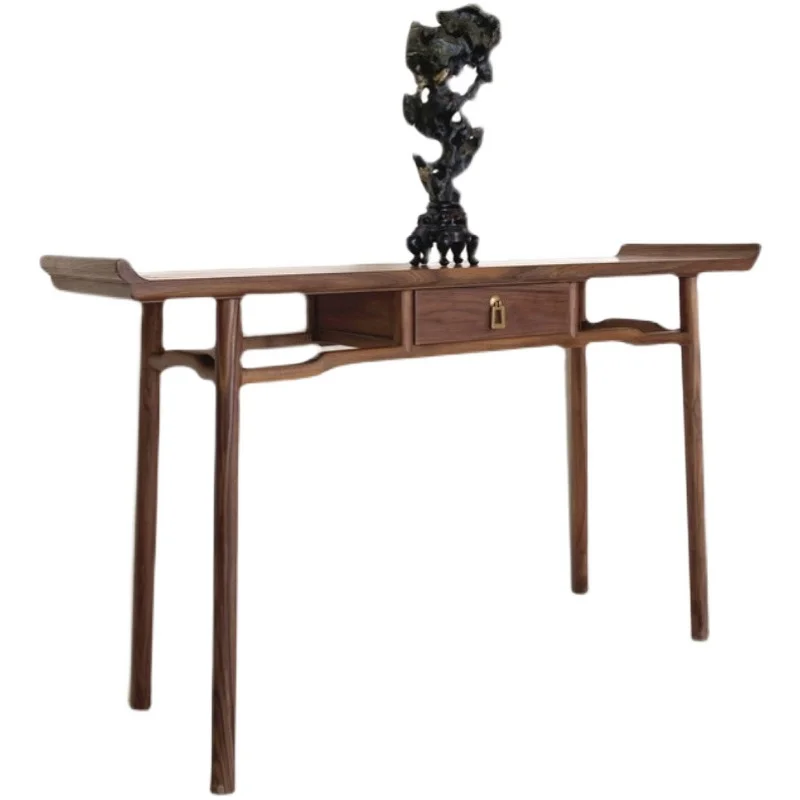 

New Chinese Style Hallway Table Solid Wood Zen a Long Narrow Table Altar
