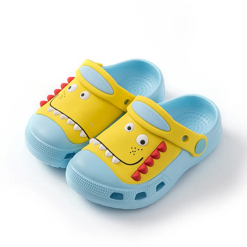 Kids Boys Girls Dinosaur Clogs Slippers Toddler Slip On Lightweight Beach Pool Sandals Animal Patch Kid's Slides Garden Shoes girls leather shoes Children's Shoes