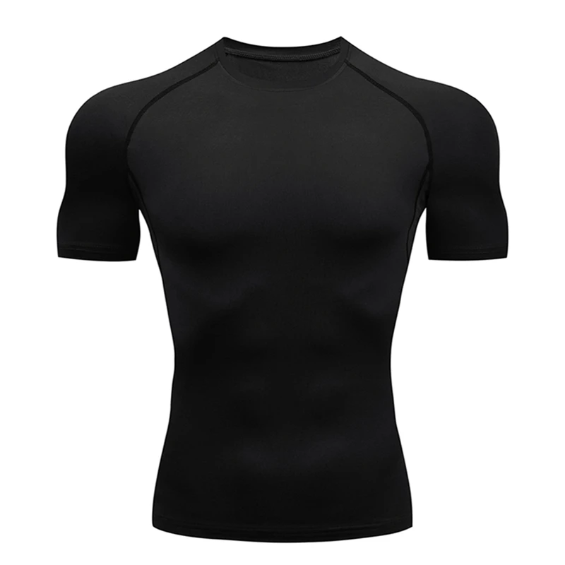 thumbnail image 1 of Camiseta de compresión para hombre, ropa deportiva de verano para correr, camisetas deportivas elásticas de secado rápido, camisetas de entrenamiento atléticas para gimnasio, 2024, 1 of 5