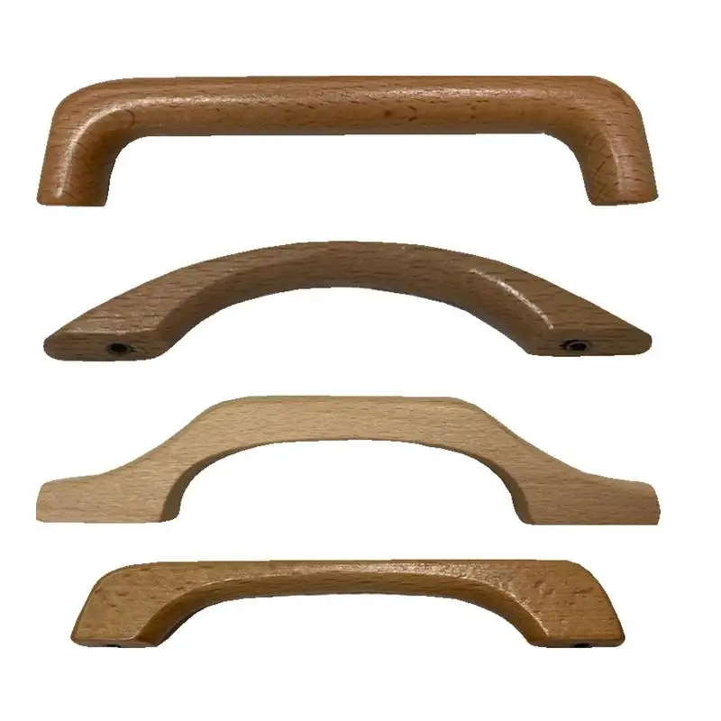 Wood Drawer Pulls Natural Beech Drawer Pulls Handles with Screw 3.77
