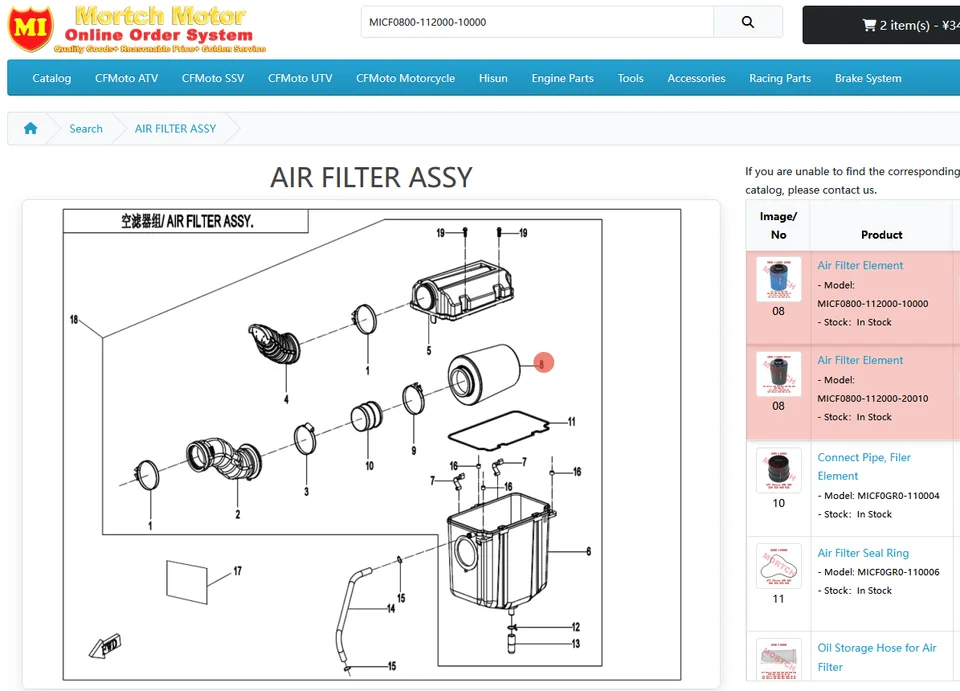 0800-171100 燃料インジェクター交換部品 Cf Cf800 800cc Cfx8 16400