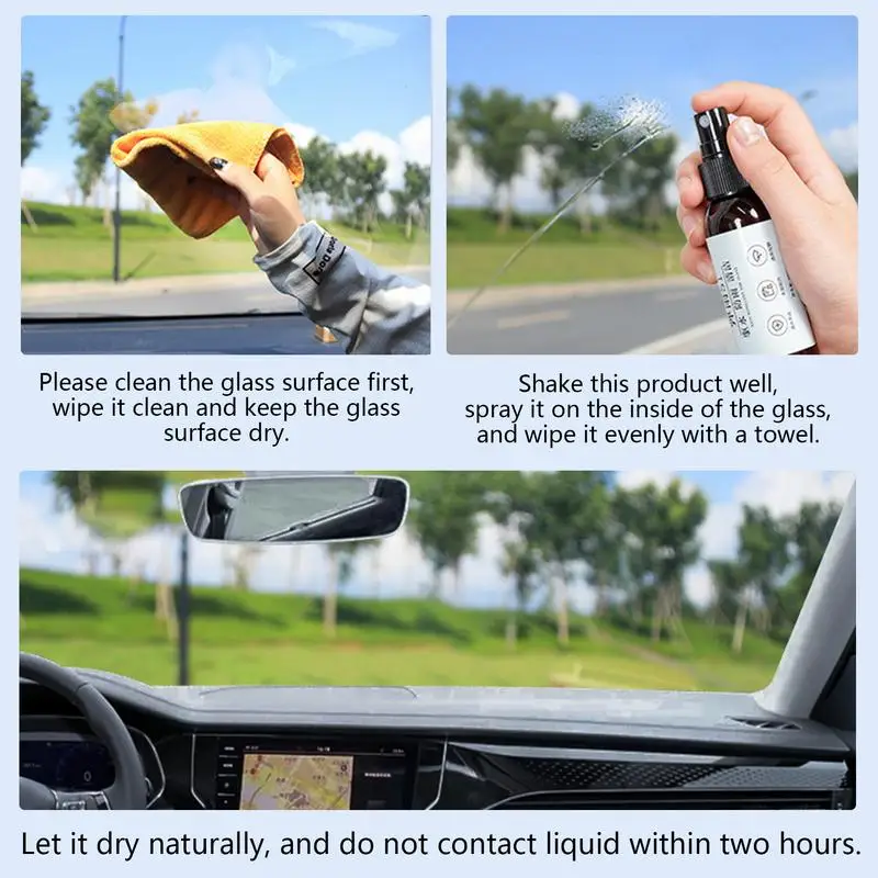 50ml Rainproof Anti-fog Agent For Car Glass Anti Rain Anti-Fog Coating Windshield Cleaner Inside Long Lasting For Glasses