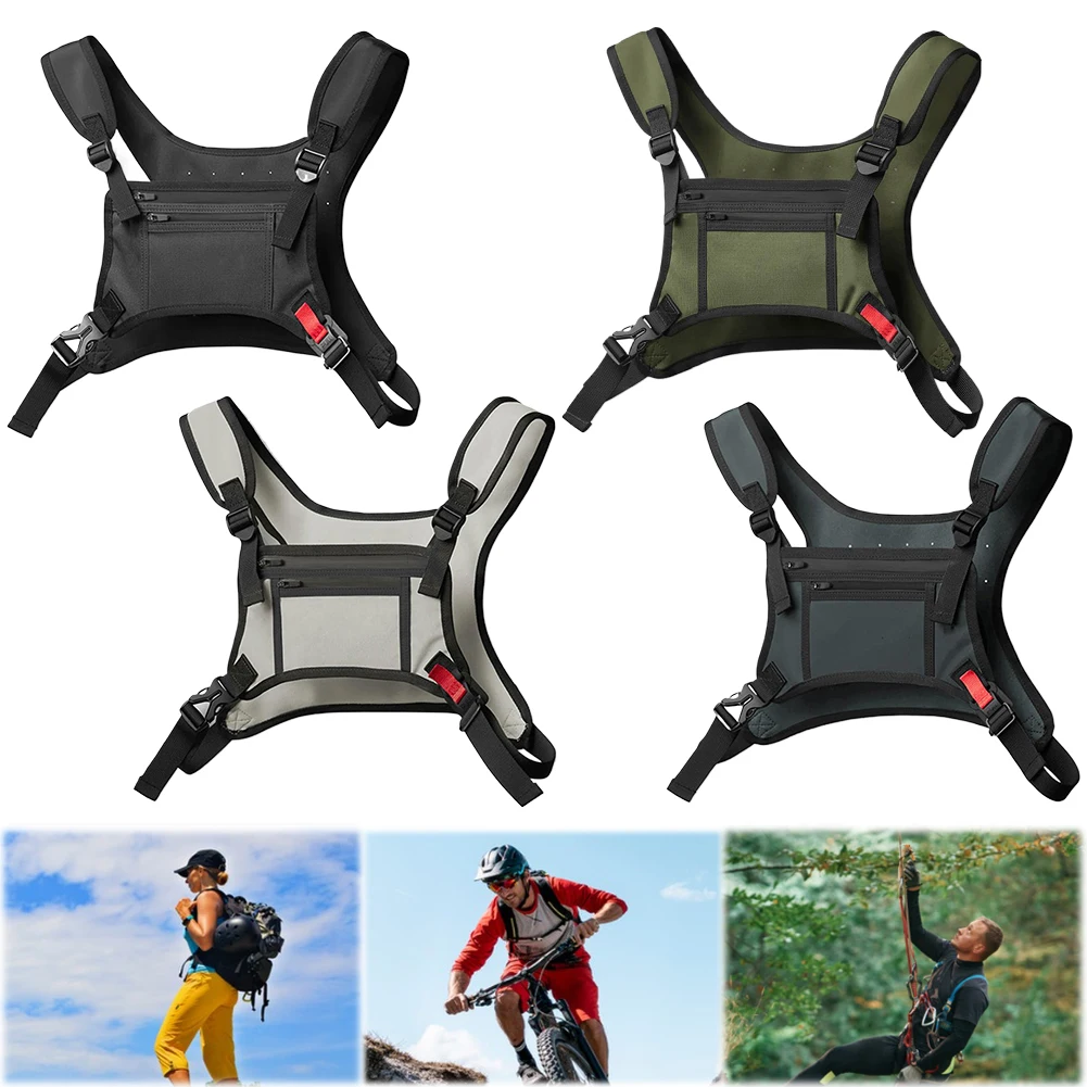 Sports Chest Bag for Men Water Resistant Chest Pack with Phone Holder Waist Pack for Workouts Running Cycling