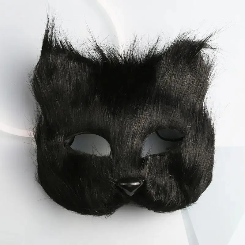 Sexy Imitation Toys Furry Fox Shape Face Mask Animal Cat Hair Halloween Cosplay Carnival Party Mask Masquerade Props Head Cover