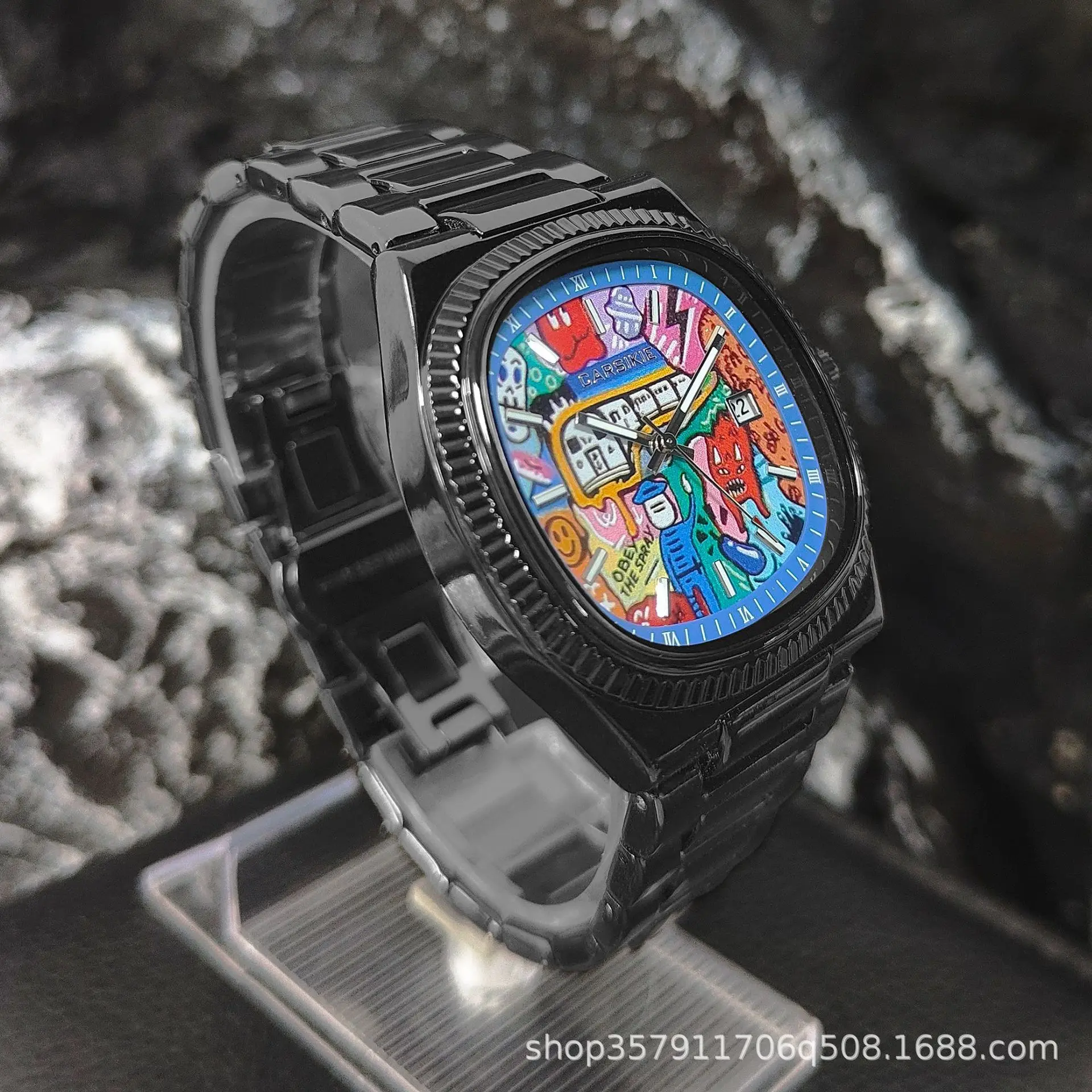 ساعة كوارتز رجالية كوميدية بقرص كرتوني علوي كاجوال...