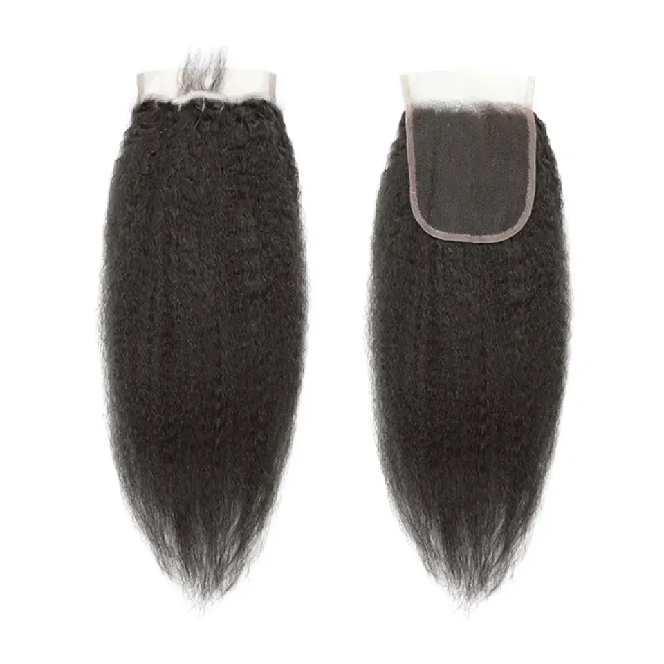 Kinky Straight 22 24inch 13x4 Lace Frontal Only Pre Plucked With Baby Hair Yaki Hair 4x4 Closure Remy Human For Black Women