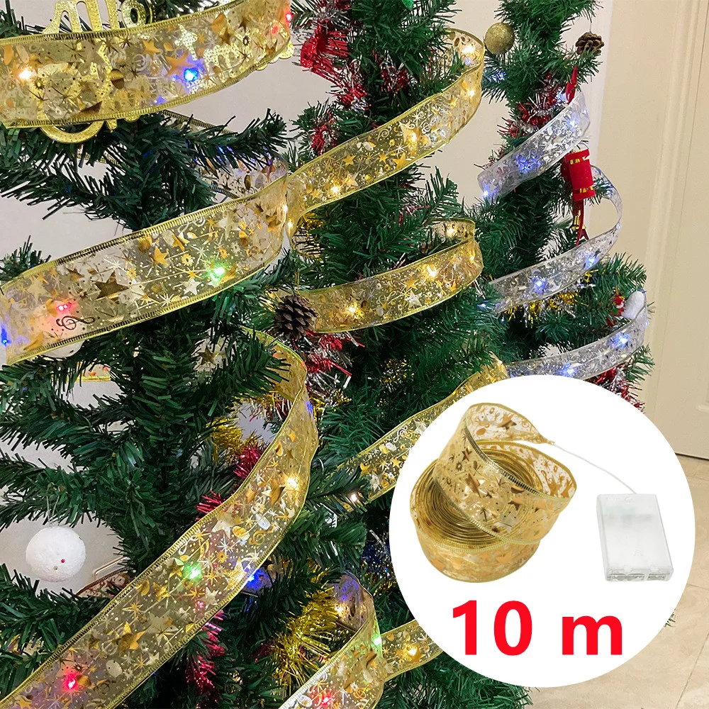 Aswesaw LED Ribbon Fairy Lights - 10m Christmas Tree Decoration