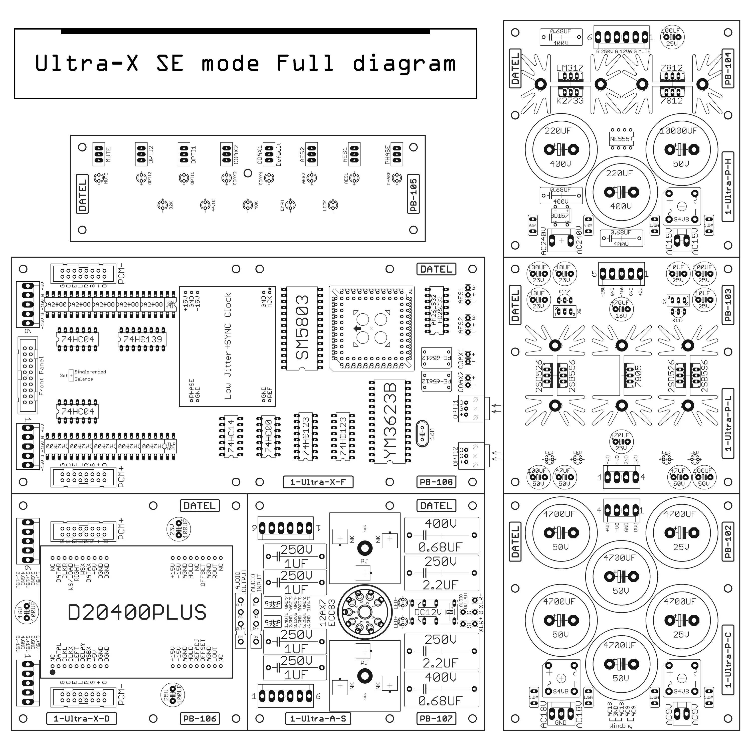 256FS 출력을 갖춘 Ultra-X 또는 YM3623B용으로 특별히 설계된 저지터 동기식 마스터 클록