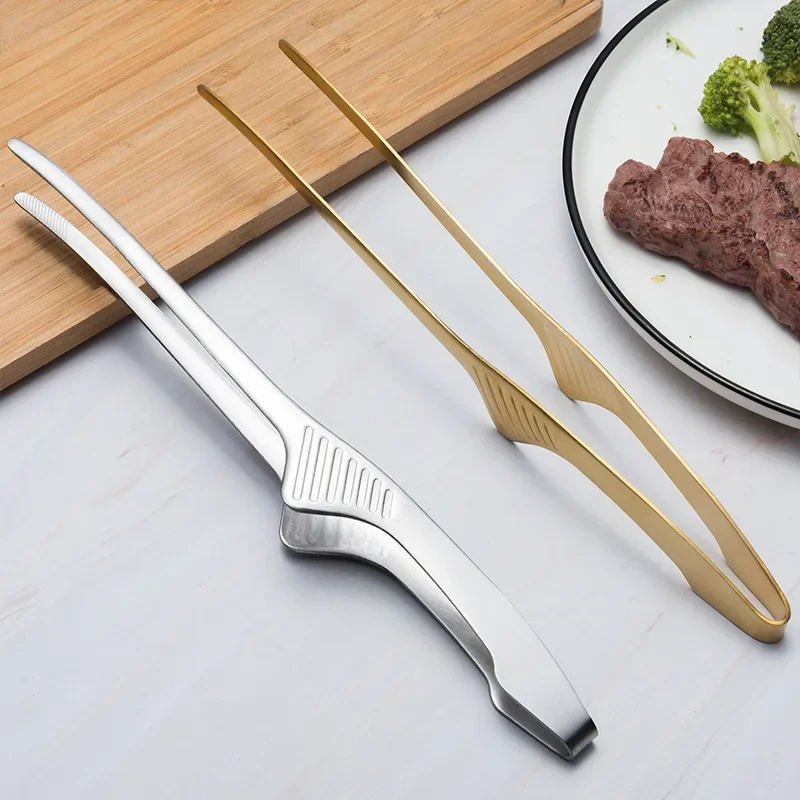 Stainless Steel Tongs Stainless Steel Food Tongs Food Chief Tongs BBQ Tweezer Clip Portable for Picnic Barbecue Cooking Kitchen Clip