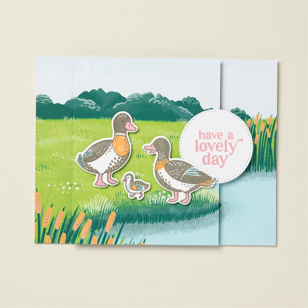 Metal Cutting Dies/Clear Stamp Charming Duck Pond Happy Birthday DIY Crafts Card Album Making Scrapbooking Stencil New ST03