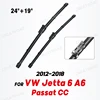 Wiper LHD Front Wiper Blades For VW Jetta 6 MK6 A6 Passat CC 2012 - 2018 Windshield Windscreen Window Brush 24"19" 1