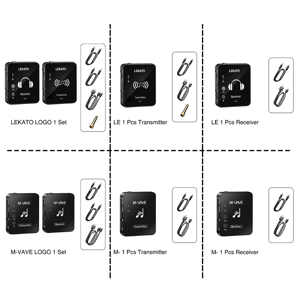 Wireless In Ear Monitor Lekato M-Vave Wp-10 2.4G Wireless Earphone Monitor Transmitter Receiver System Stereo Mono Phone Recording Function