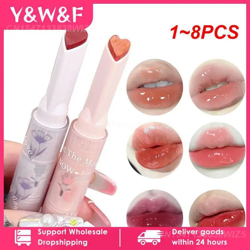1 ~ 8 Pezzi Penna Per Rossetto Lucidalabbra A Forma Di Cuore Lip Plumper Guava Cherry Gloss Crystal Lip Glaze Tint Press Tipo Balsamo Per Le Labbra