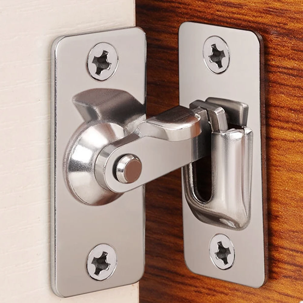 Door Latch Door latch 90 Degree Right Angle Door Latch Stainless Steel Locks Bolt for Barn Sliding Flip Buckles Household