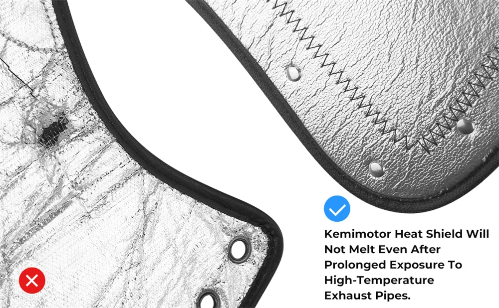 KEMIMOTO Motorcycle Side Saddle Heat Shield Deflector PU Leather