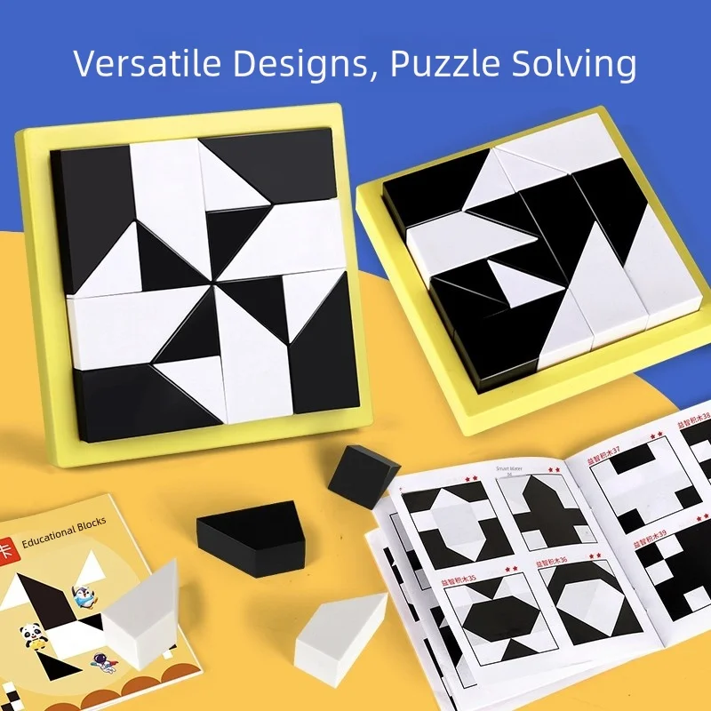 Educational Black and White Building Block Puzzles, Educational Toys That Promote Learning, Entertainment, Intelligence, Manual and Mental Skills, Hand-Eye Coordination, Interaction, Interest Developm - 2