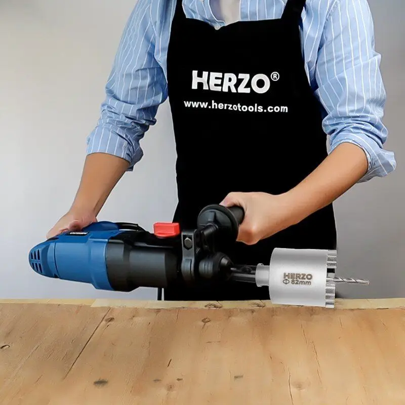 HERZO 82mm Diamond Core Drill Bit Hole Cup 5T Cutter Accessories Cutting For Hammer Drill Stone Drilling Tool