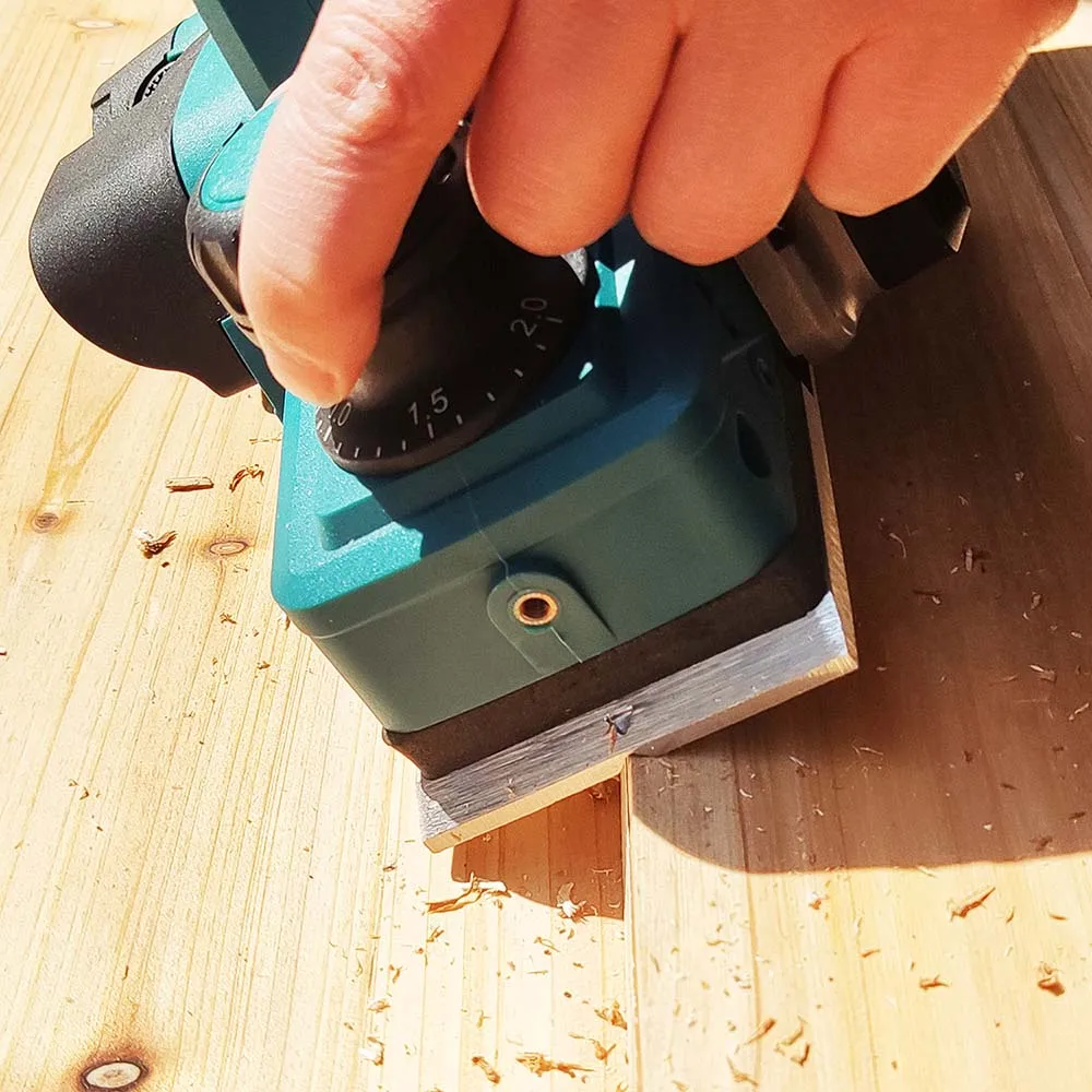 PATUOPRO 82MM Cordless Electric Planer Rechargeable Woodworking Cutter Handheld Wood Cutting Power Tool For Makita 18V Battery 5