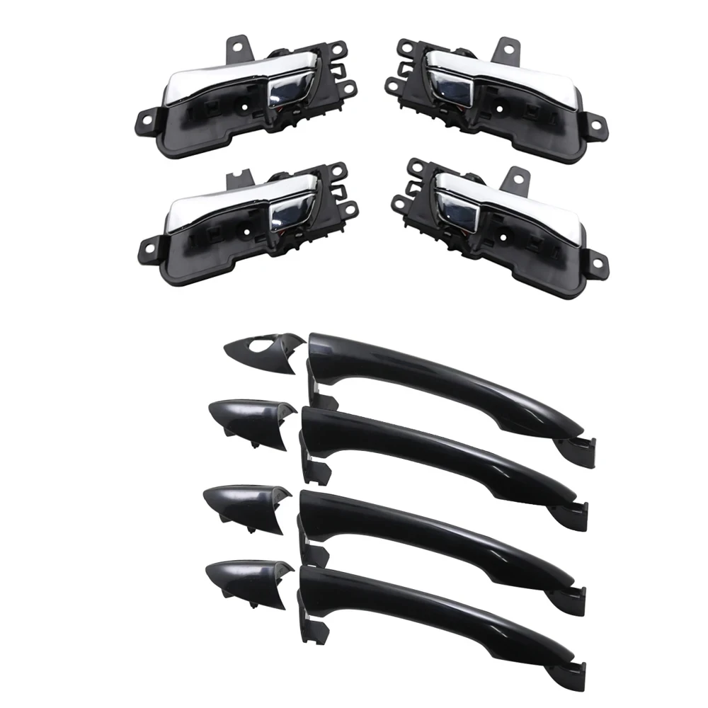 현대 쏘나타 (하이브리드) 11-14년식 (RHD=LHD)용 블랙아웃 크롬 도어 핸들 8개 세트 OEM: 82651-3S000