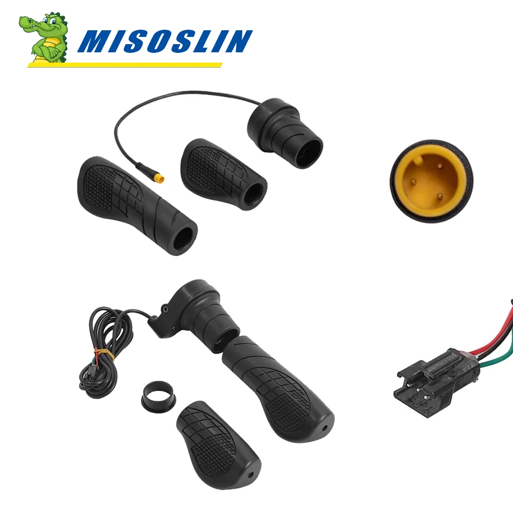 Electric Bike Throttle Electric Bicycle Left/Right Handle E-Bike E-Scooter 76X Throttle WP/SM Connector 36V 48V 72V Half Handle Twist Throttle