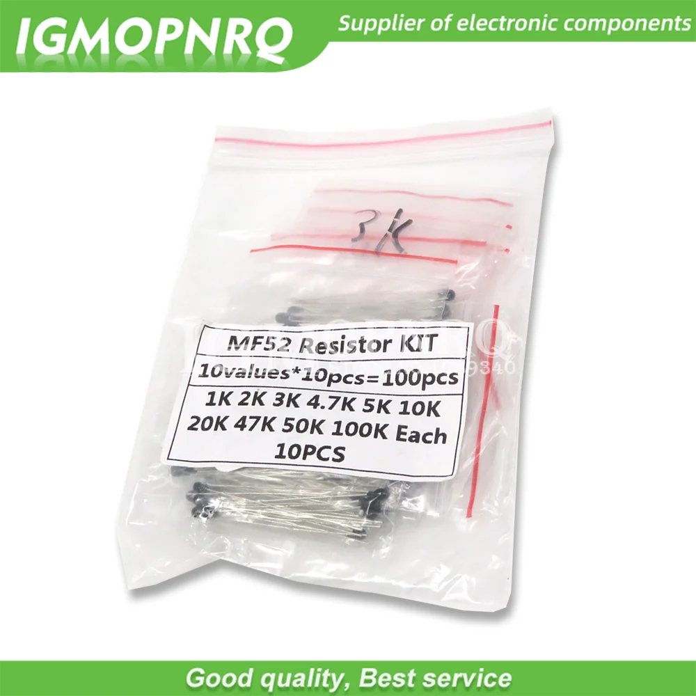

Комплект резисторов для термистора NTC 100 шт. = 10 значений * 10 шт., фотоэлемент 1K 2K 3K 4,7 K 5K 10K 20K 47K 50K 100K +-5% 3950B