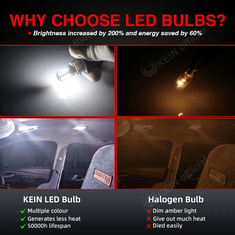 KEIN 6x CANBUS T10 WY5W W5W LED ���� 194 �ڵ��� ����, ���� ���� ��ȣ��, 24SMD ���� ���̵� ��Ŀ �� ��ȣ ����, 12V