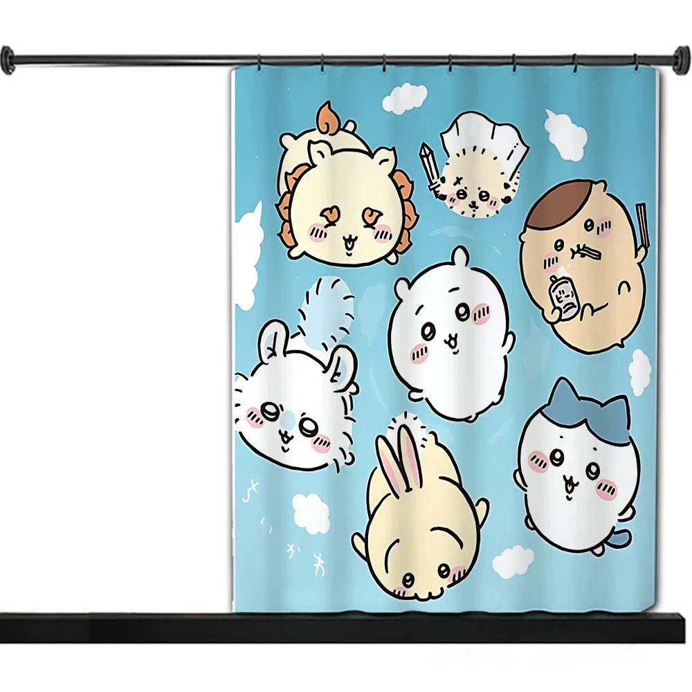 Shower Amine Chiikawas Curtain Waterproof Polyester Fabric Paint Colorful Bath Curtains Home Bathroom Decor Curtain With Hook 4